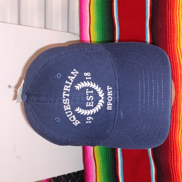 Equestrian Baseball Strapback Hat  Navy Blue Brand New